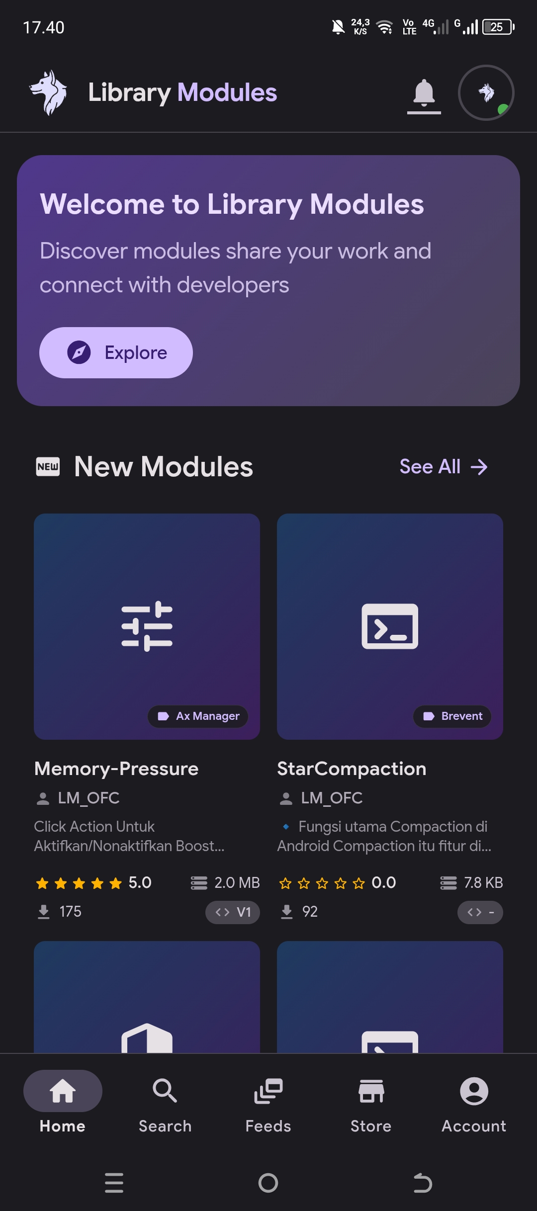 Screenshot Detail Aplikasi Library Modules